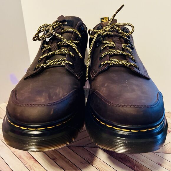 Dr. Martens Tarik Lo Leather Men’s 12 Dark Brown Crazy Horse Shoes Utility Hiker - Picture 8 of 8